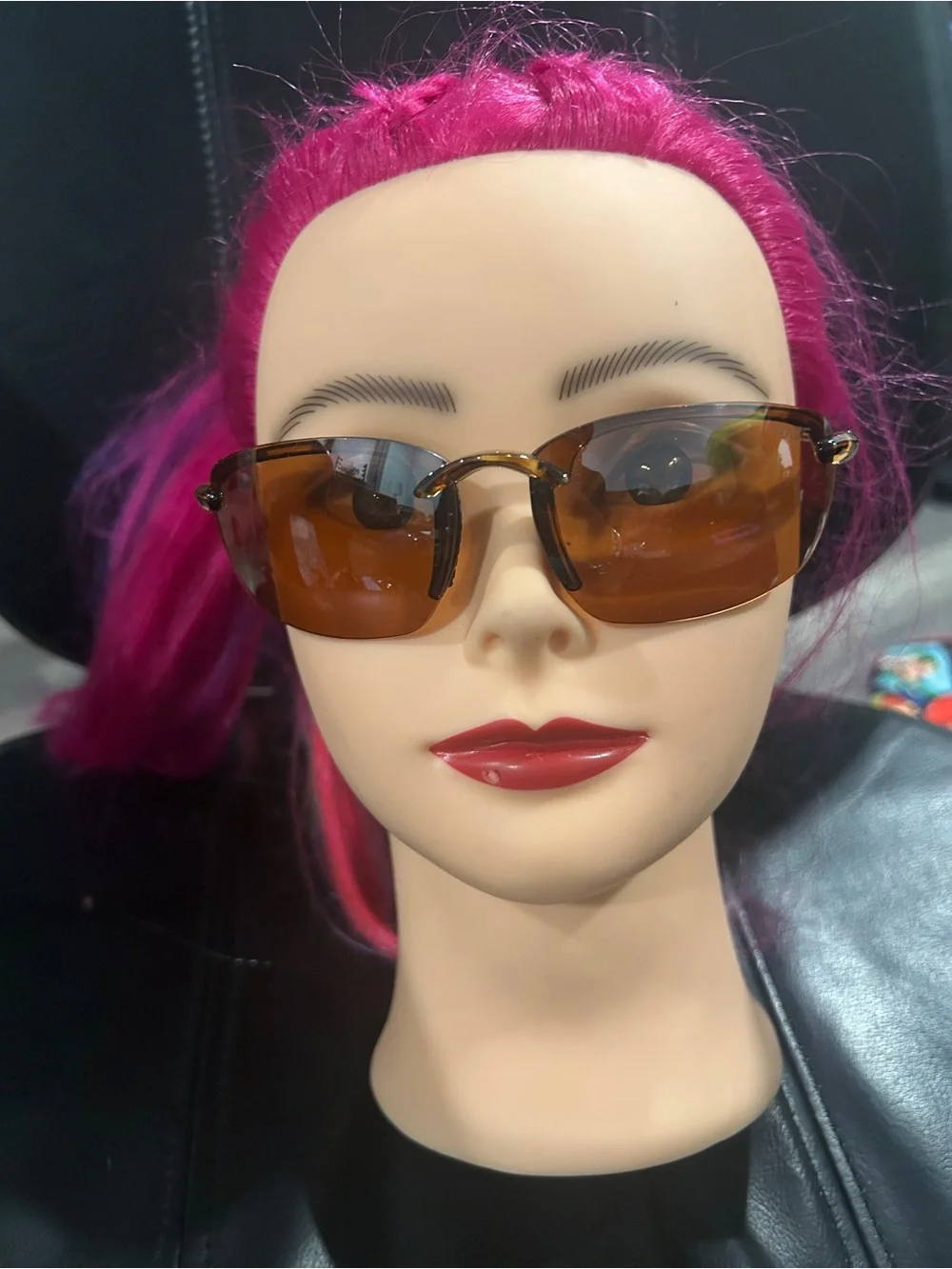 Brown Tinted Rimless Sunglasses - Women Accessories